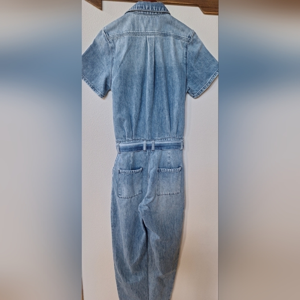 NWT Tnr Jeans Women's Denim Jumpsuit Belted Pockets Size XS - Picture 9 of 10